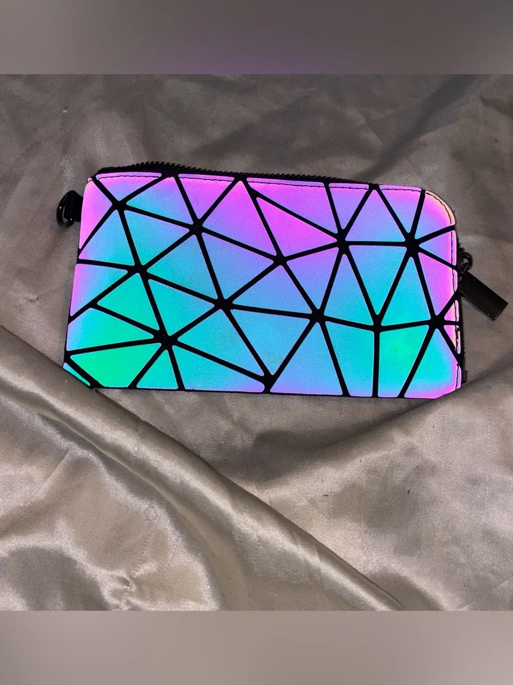 LOVEVOOK Geometric Luminous Holographic Bag + Mini Purse